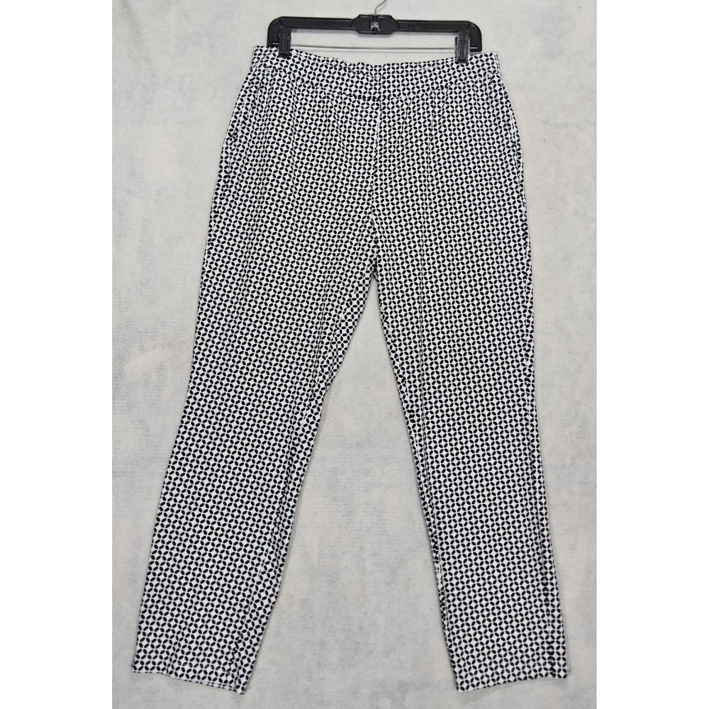 Susan Graver Weekend Pants M 8 / 10 Ankle Pull On Straight Stretch Pockets Black